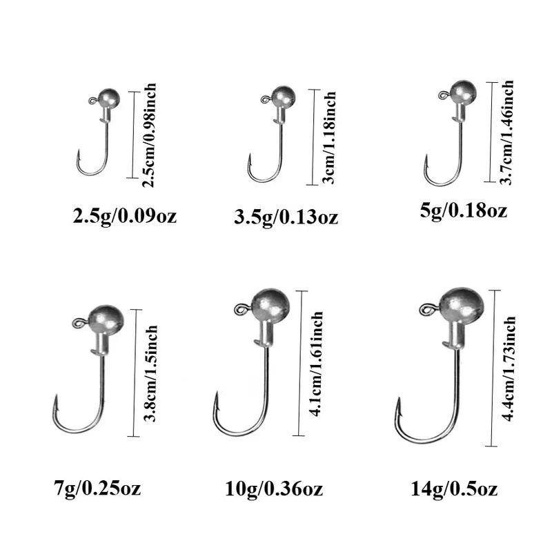5/10pcs Big Head Hook 2.5g 3.5 - đánh giá và giá Fishing Hook Weedless