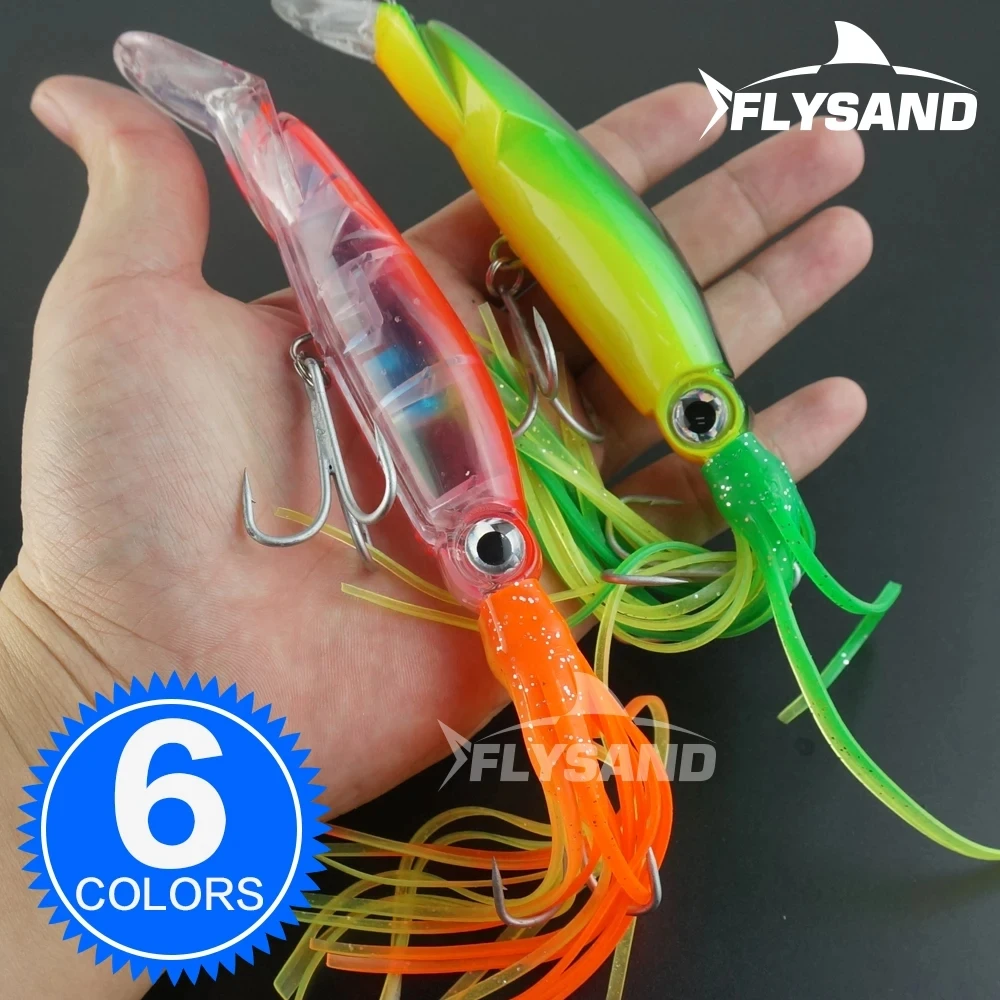 FLYSAND Large Simulation Squid - đánh giá và giá Fishing Hook Size