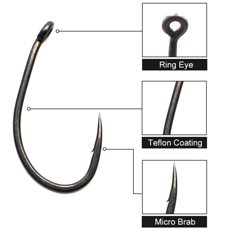 20 Cái/lốc Cá Chép Câu Cá PTFE - đánh giá và giá Fishing Hook Offset