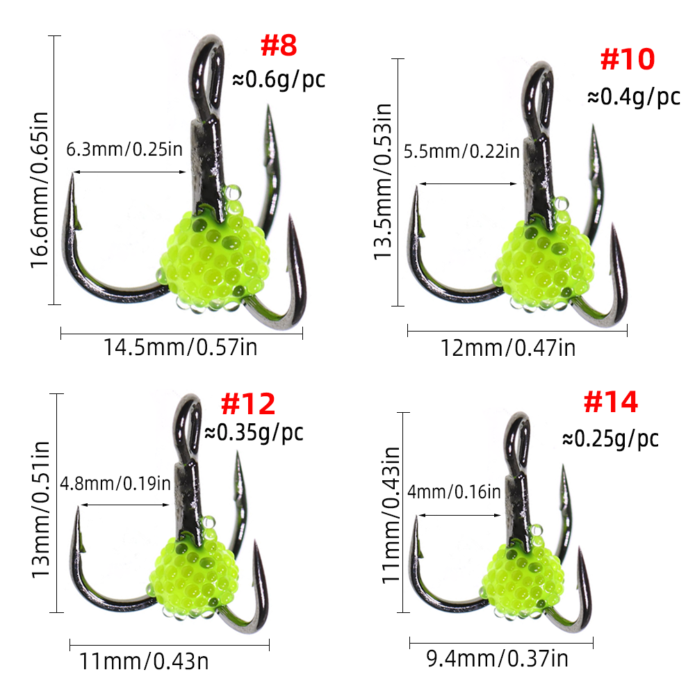 Wifreo 25pcs #8~#14 Ice Fishin - đánh giá và giá Fishing Hook Treble