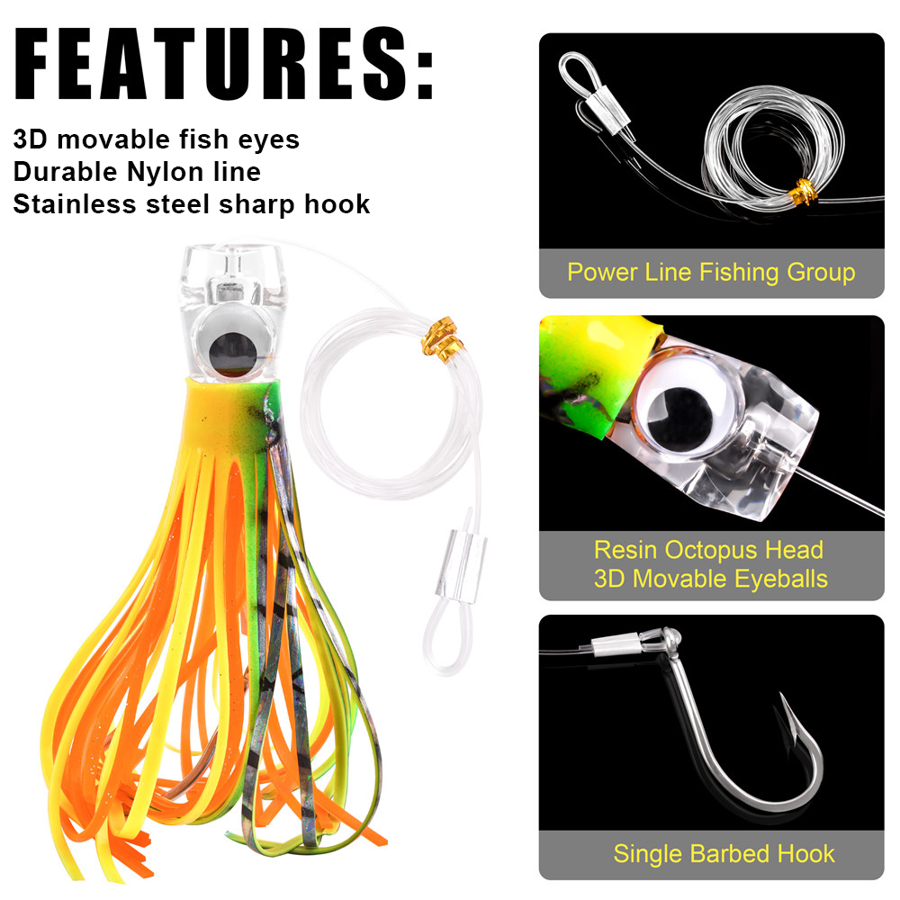 3 Trolling Váy Cá Ngừ Mồi 108G - đánh giá và giá Fishing Hook Size