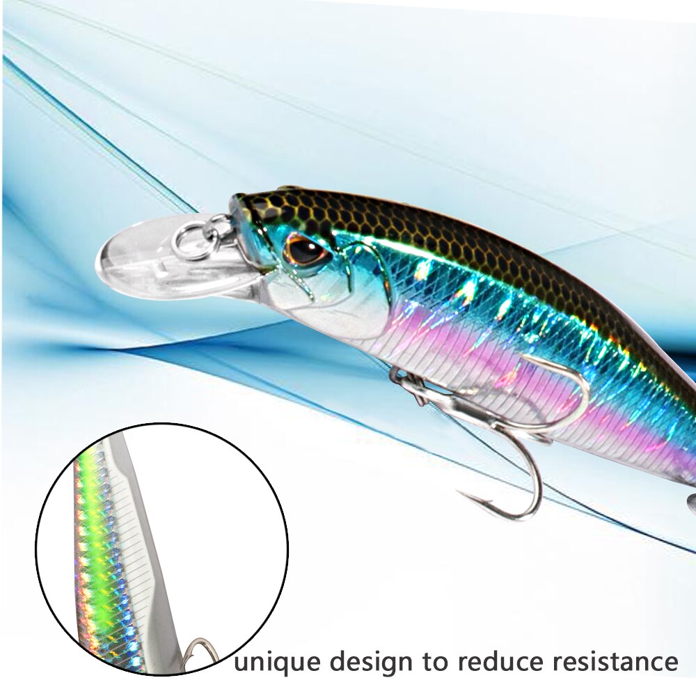 Sinking Minnow 19g Floating Je - đánh giá và giá Fishing Hook Treble