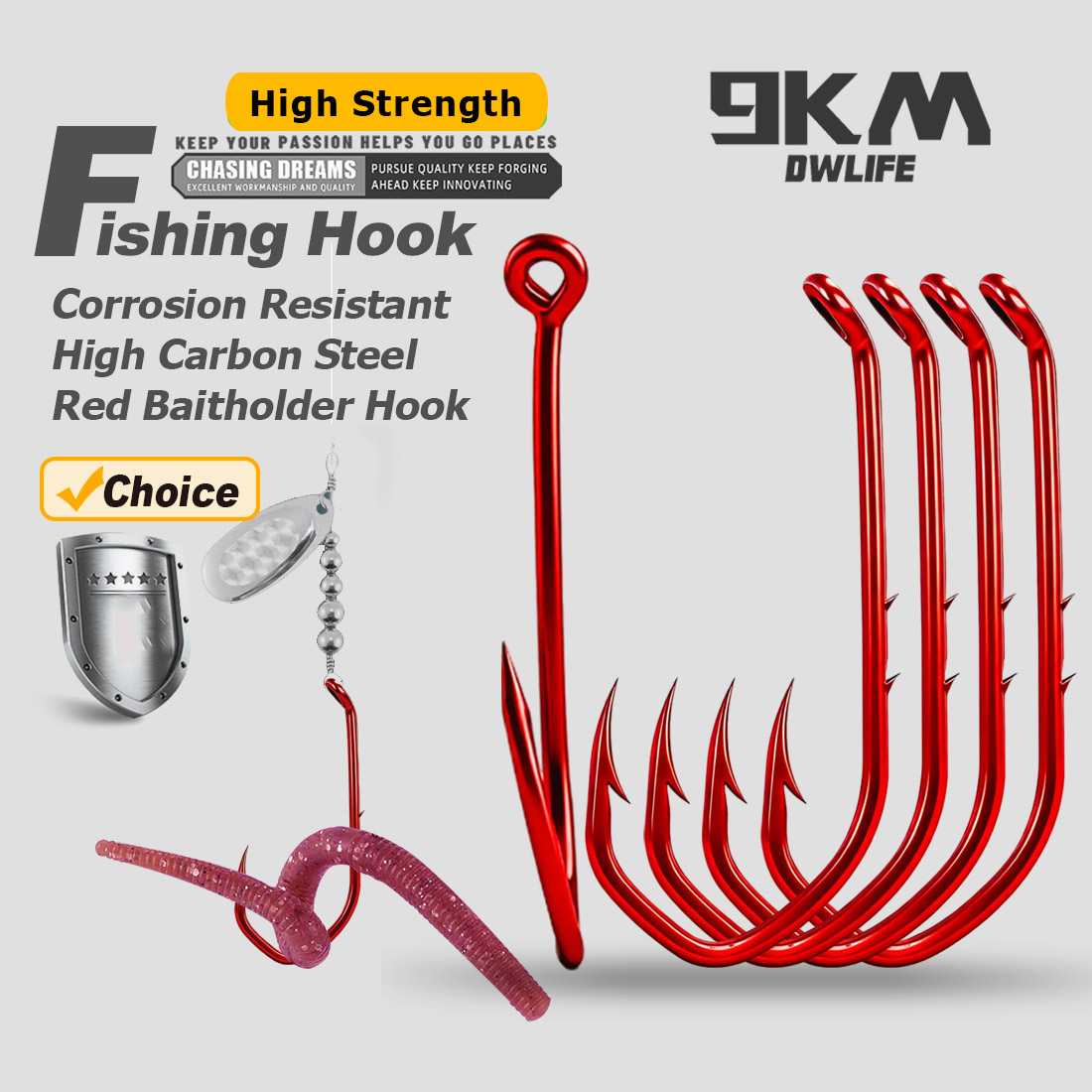 9KM Baitholder Hook 50-100pcs  - đánh giá và giá Fishing Hook Offset